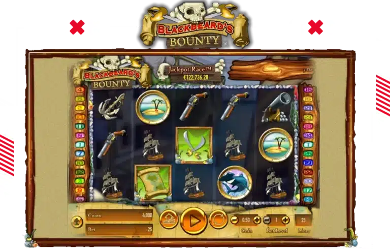 รูปแบบลักษณะของตัวเกม Blackbeard's Bounty