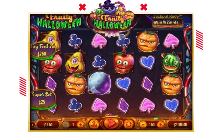 รูปแบบลักษณะของตัวเกม Fruity Halloween