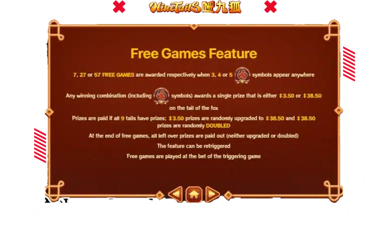 ฟีเจอร์ Free Games NineTails